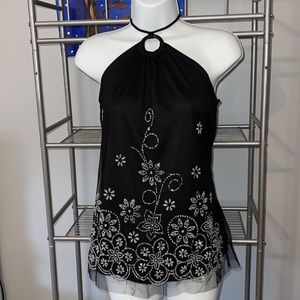 Black and silver halter top